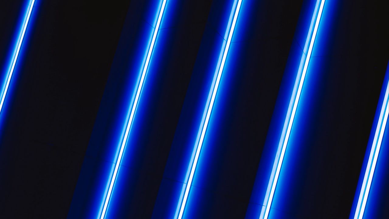 Wallpaper neon, lamp, light, stripes, blue