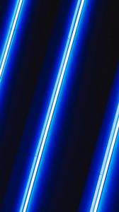 Preview wallpaper neon, lamp, light, stripes, blue