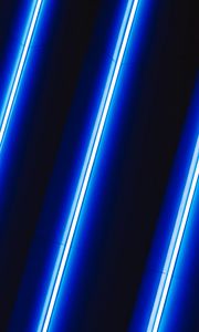 Preview wallpaper neon, lamp, light, stripes, blue