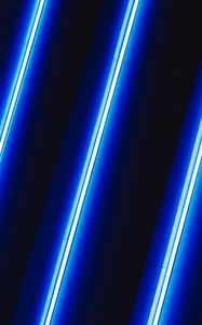 Preview wallpaper neon, lamp, light, stripes, blue