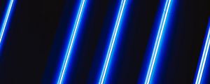 Preview wallpaper neon, lamp, light, stripes, blue