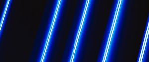Preview wallpaper neon, lamp, light, stripes, blue