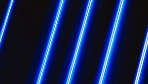 Preview wallpaper neon, lamp, light, stripes, blue