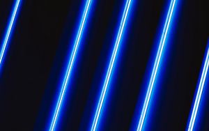 Preview wallpaper neon, lamp, light, stripes, blue