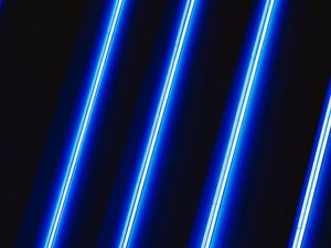 Preview wallpaper neon, lamp, light, stripes, blue