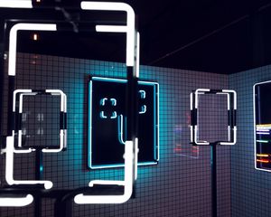 Preview wallpaper neon, lamps, light, lighting, interior