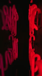 Preview wallpaper neon, letters, glow, black, red