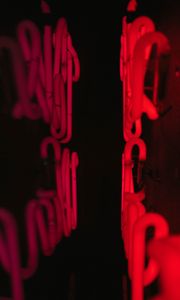 Preview wallpaper neon, letters, glow, black, red