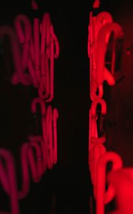 Preview wallpaper neon, letters, glow, black, red