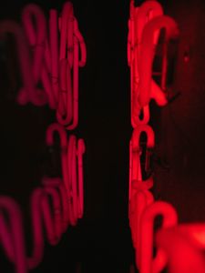 Preview wallpaper neon, letters, glow, black, red