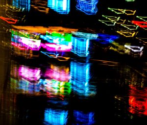 Preview wallpaper neon, light, blur, reflection, abstraction, colorful