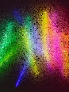 Preview wallpaper neon, light, bubbles, surface, colorful