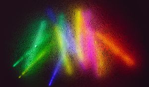 Preview wallpaper neon, light, bubbles, surface, colorful