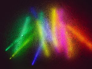 Preview wallpaper neon, light, bubbles, surface, colorful