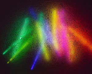 Preview wallpaper neon, light, bubbles, surface, colorful