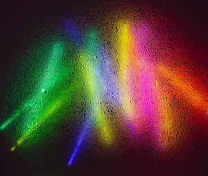 Preview wallpaper neon, light, bubbles, surface, colorful