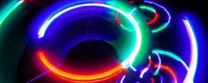 Preview wallpaper neon, light, circles, freezelight, abstraction