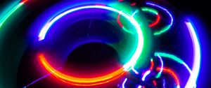 Preview wallpaper neon, light, circles, freezelight, abstraction
