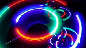 Preview wallpaper neon, light, circles, freezelight, abstraction