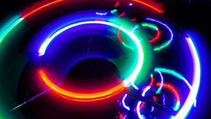 Preview wallpaper neon, light, circles, freezelight, abstraction