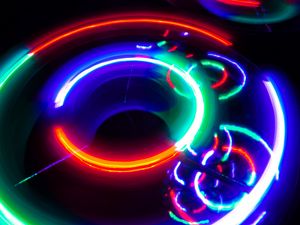 Preview wallpaper neon, light, circles, freezelight, abstraction