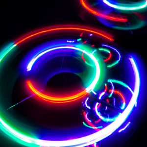 Preview wallpaper neon, light, circles, freezelight, abstraction