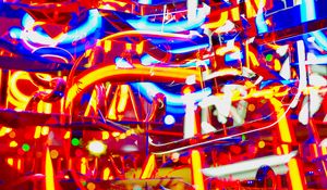 Preview wallpaper neon, light, colorful, bright, abstraction, chaotic