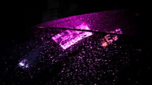 Preview wallpaper neon, light, drops, reflection, wet