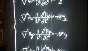 Preview wallpaper neon, light, formulas, science, dark