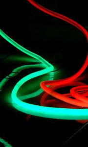 Preview wallpaper neon, light, green, red, darkness