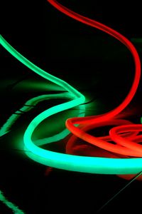 Preview wallpaper neon, light, green, red, darkness