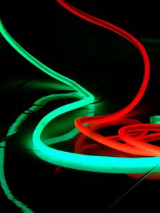 Preview wallpaper neon, light, green, red, darkness