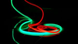 Preview wallpaper neon, light, green, red, darkness