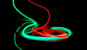 Preview wallpaper neon, light, green, red, darkness