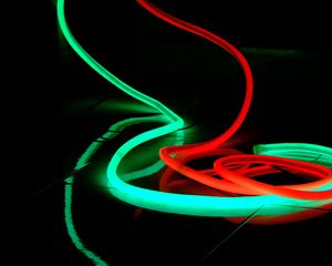 Preview wallpaper neon, light, green, red, darkness