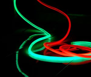 Preview wallpaper neon, light, green, red, darkness