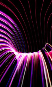 Preview wallpaper neon, light, lines, freezelight, bends, abstraction