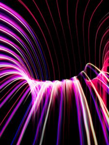 Preview wallpaper neon, light, lines, freezelight, bends, abstraction