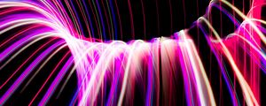 Preview wallpaper neon, light, lines, freezelight, bends, abstraction