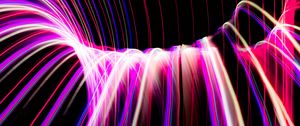Preview wallpaper neon, light, lines, freezelight, bends, abstraction
