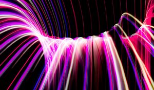 Preview wallpaper neon, light, lines, freezelight, bends, abstraction