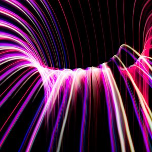 Preview wallpaper neon, light, lines, freezelight, bends, abstraction