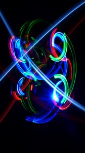 Preview wallpaper neon, light, long exposure, blur, colorful, abstraction