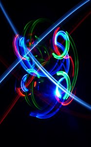 Preview wallpaper neon, light, long exposure, blur, colorful, abstraction