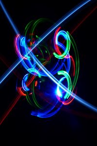 Preview wallpaper neon, light, long exposure, blur, colorful, abstraction