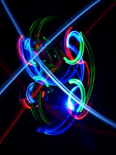 Download wallpaper 240x320 neon, light, long exposure, blur, colorful ...