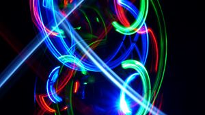 Preview wallpaper neon, light, long exposure, blur, colorful, abstraction