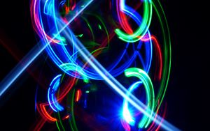 Preview wallpaper neon, light, long exposure, blur, colorful, abstraction