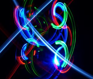 Preview wallpaper neon, light, long exposure, blur, colorful, abstraction