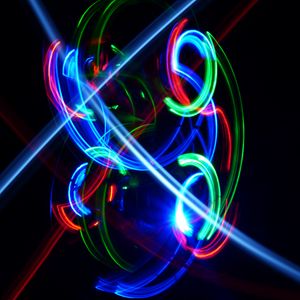 Preview wallpaper neon, light, long exposure, blur, colorful, abstraction